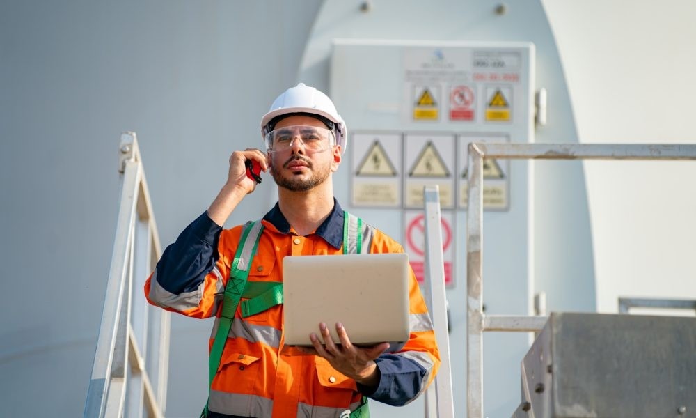 Electrician at work.